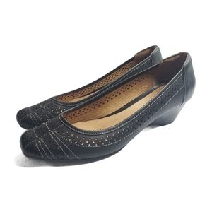 Clarks Ryla Castle Leather Comfort Heels 9.5W